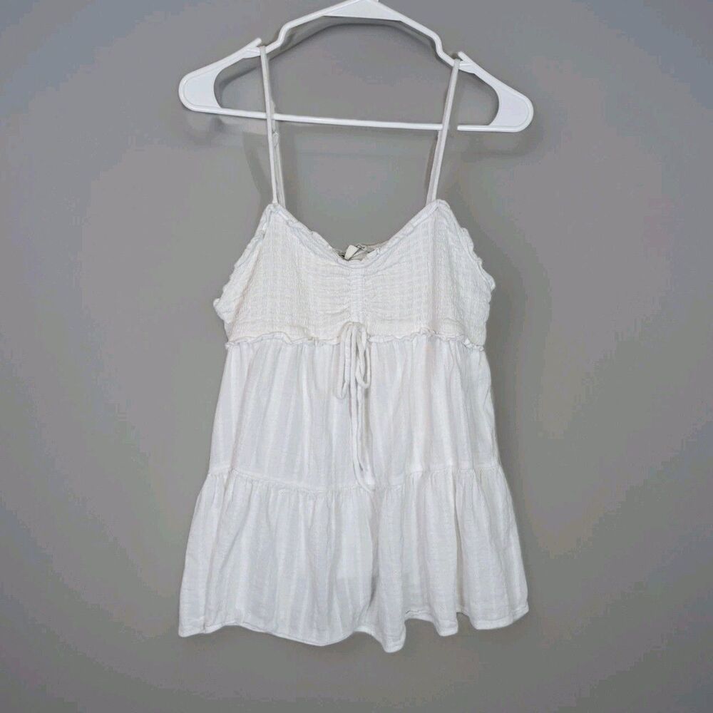 American Eagle Babydoll Camisole Top Womens Medium White Coquette Cottagecore